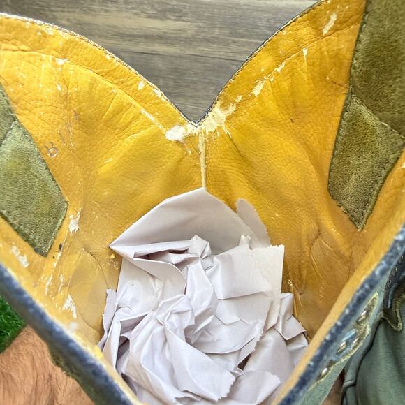 Gianni Bini Women - Size 7.5M - Blue/Green Suede Studded Snip Toe Cowboy Boots - Picture 12 of 12